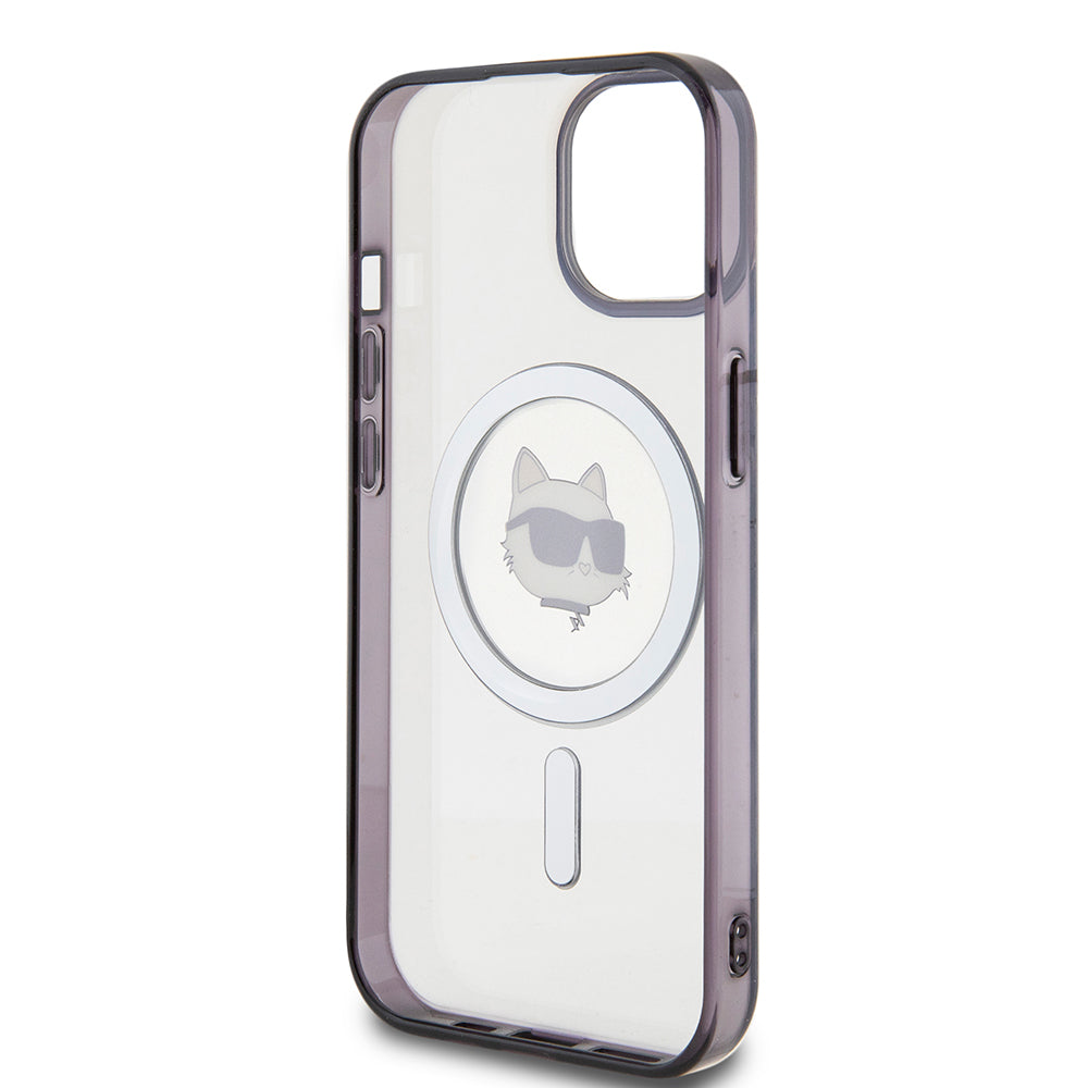 MagSafe tok Apple iPhone 15-höz, Karl Lagerfeld, IML Choupette's Head, Átlátszó