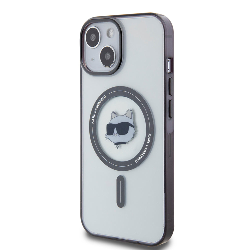 MagSafe tok Apple iPhone 15-höz, Karl Lagerfeld, IML Choupette's Head, Átlátszó
