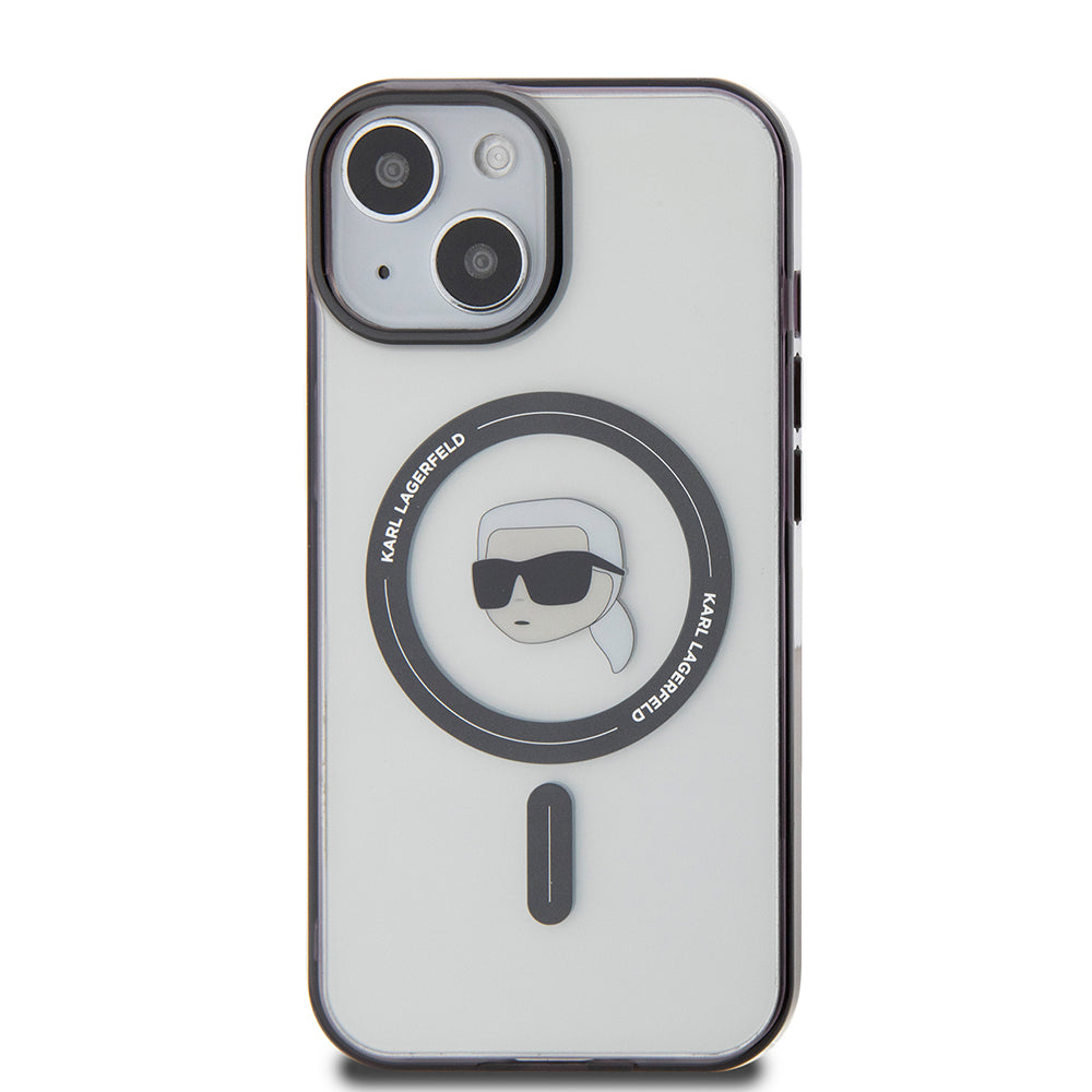 MagSafe tok Apple iPhone 15-höz, Karl Lagerfeld, IML Karl's Head, Átlátszó