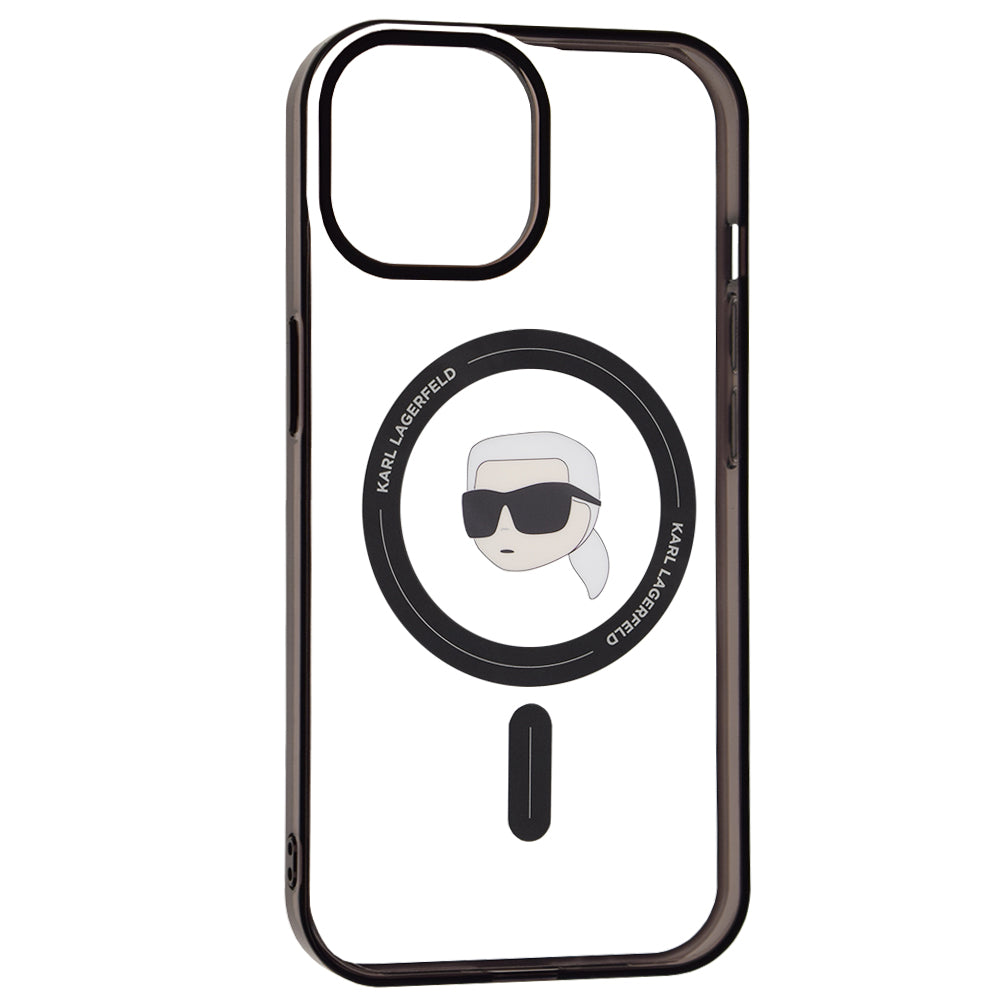 MagSafe tok Apple iPhone 15-höz, Karl Lagerfeld, IML Karl's Head, Átlátszó
