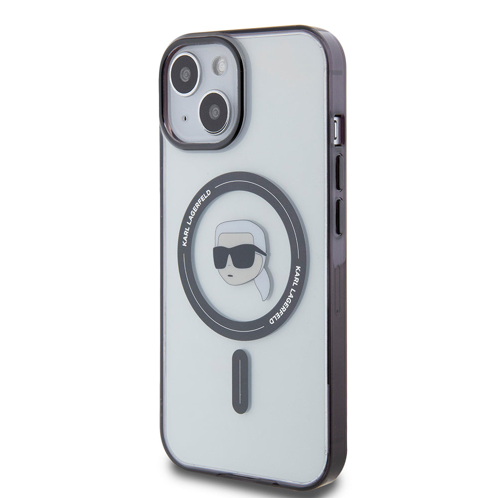 MagSafe tok Apple iPhone 15-höz, Karl Lagerfeld, IML Karl's Head, Átlátszó