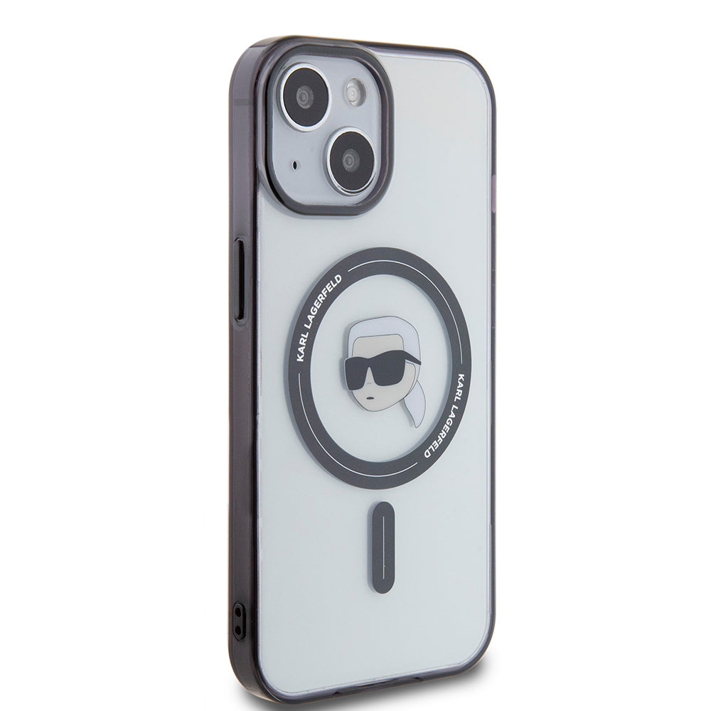 MagSafe tok Apple iPhone 15-höz, Karl Lagerfeld, IML Karl's Head, Átlátszó
