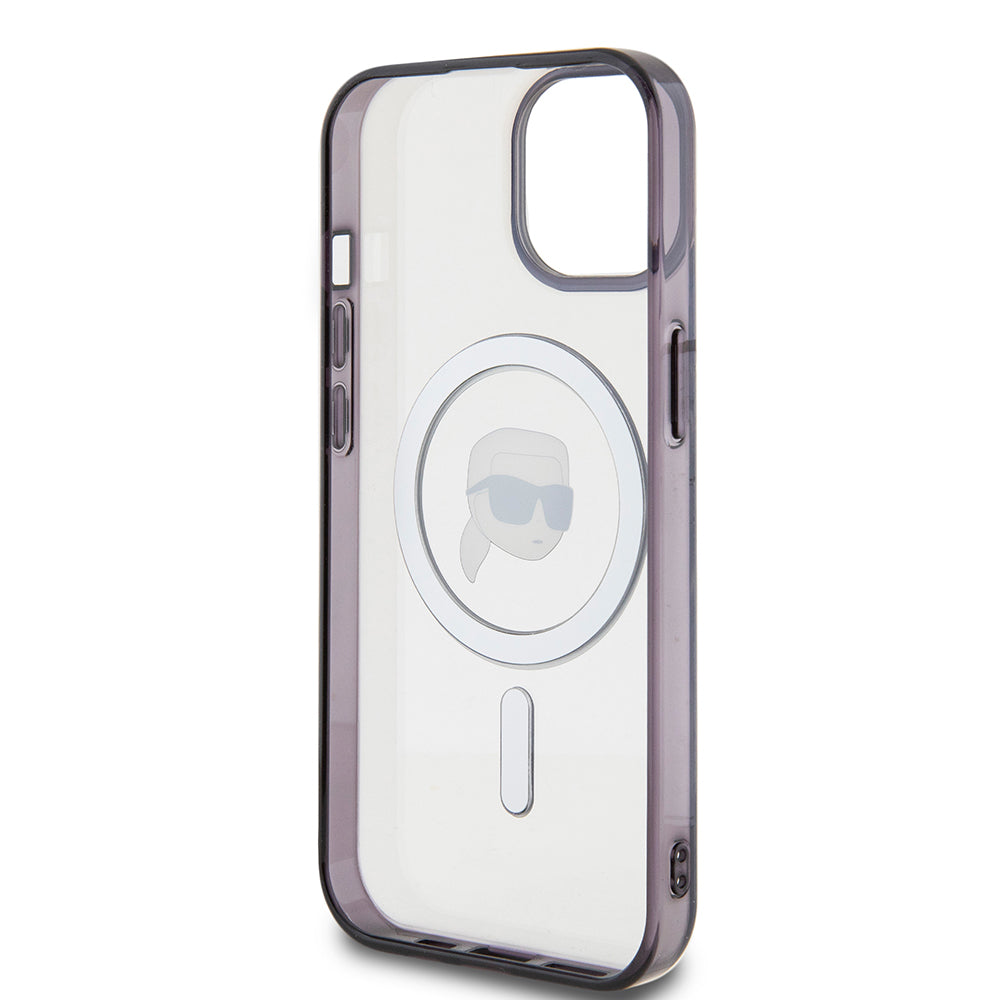MagSafe tok Apple iPhone 15-höz, Karl Lagerfeld, IML Karl's Head, Átlátszó