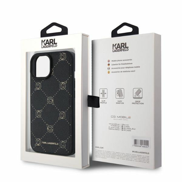 MagSafe tok Apple iPhone 15-höz, Karl Lagerfeld, Karl's Head, Fekete