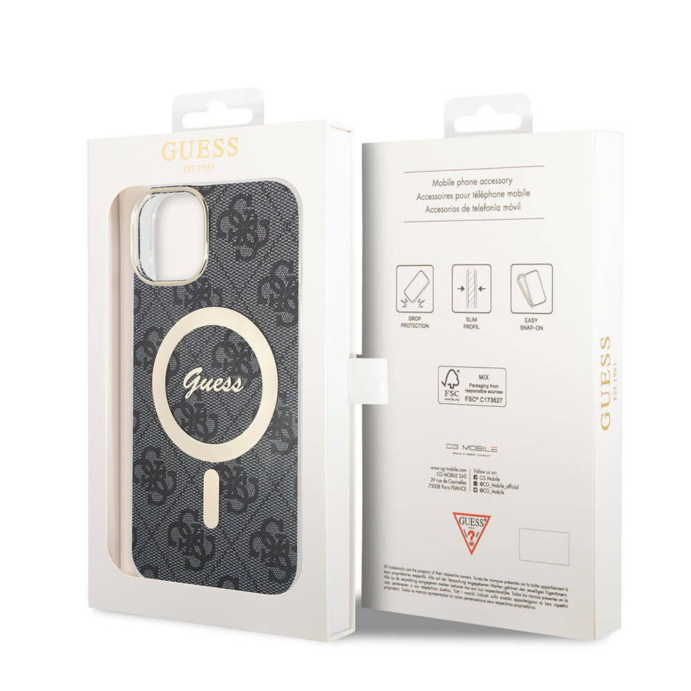 MagSafe tok Apple iPhone 15 Plus-hoz, Guess, IML 4G, Fekete