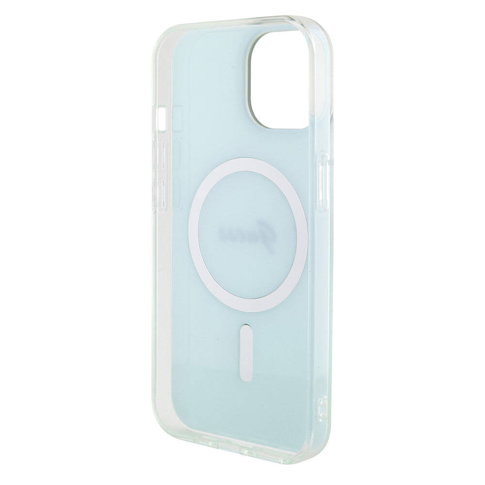 MagSafe tok Apple iPhone 15 Plus-hoz, Guess, IML Iridescent, Türkiz