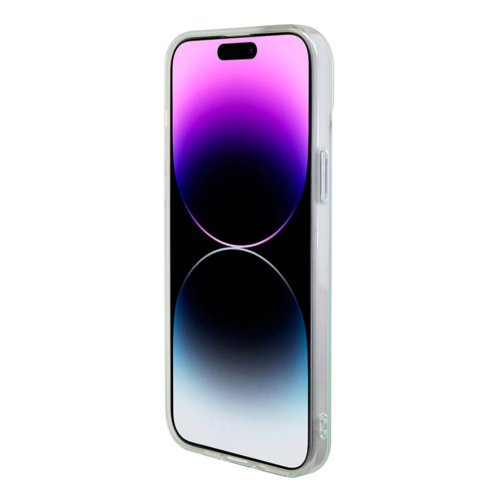 MagSafe tok Apple iPhone 15 Plus-hoz, Guess, IML Iridescent, Türkiz