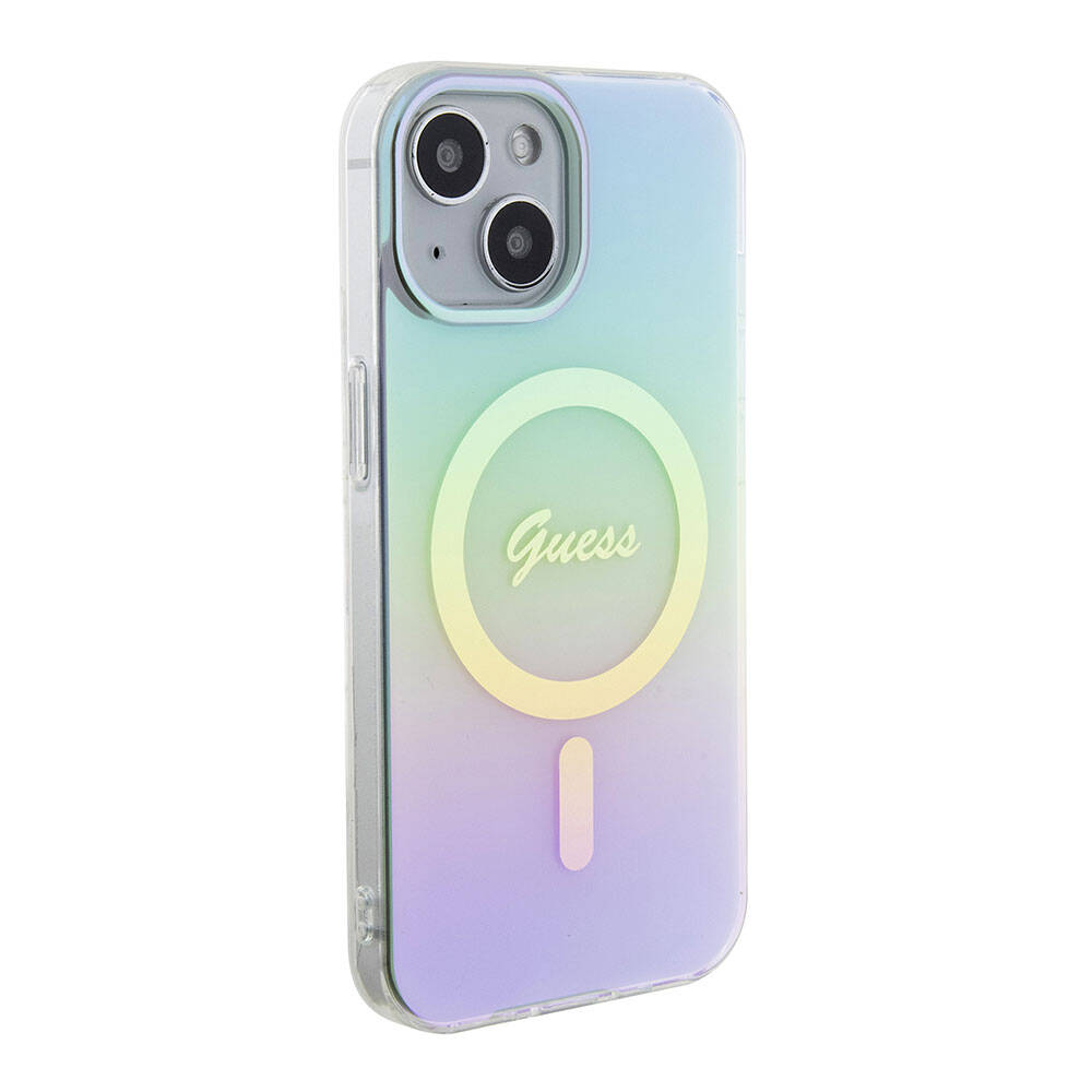 MagSafe tok Apple iPhone 15 Plus-hoz, Guess, IML Iridescent, Türkiz