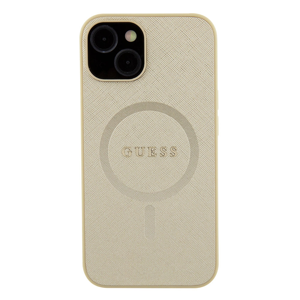 MagSafe tok Apple iPhone 15 Plus-hoz, Guess, Saffiano, Arany