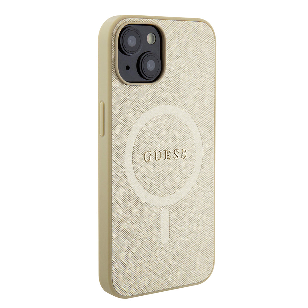 MagSafe tok Apple iPhone 15 Plus-hoz, Guess, Saffiano, Arany