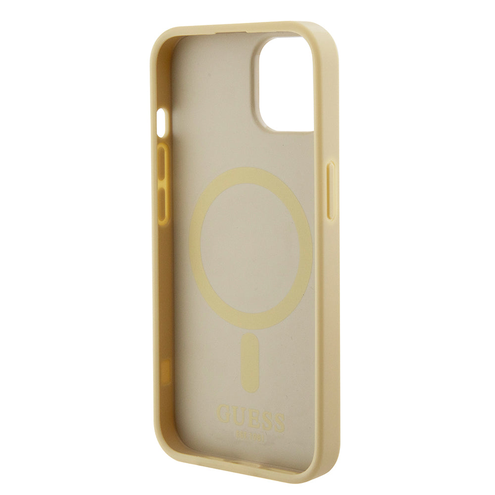 MagSafe tok Apple iPhone 15 Plus-hoz, Guess, Saffiano, Arany