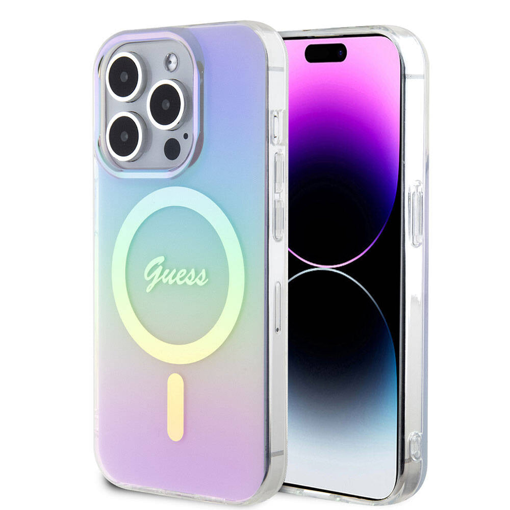 MagSafe tok Apple iPhone 15 Pro-hoz, Guess, IML Iridescent, Lila