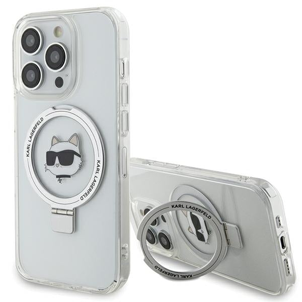 MagSafe tok Apple iPhone 15 Pro-hoz, Karl Lagerfeld, Ring Stand Choupette's Head, Fehér