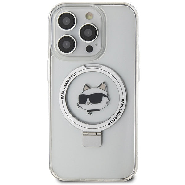 MagSafe tok Apple iPhone 15 Pro-hoz, Karl Lagerfeld, Ring Stand Choupette's Head, Fehér