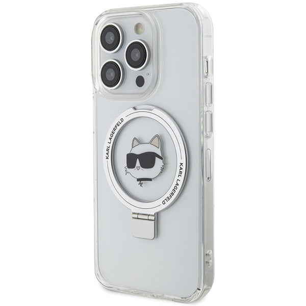 MagSafe tok Apple iPhone 15 Pro-hoz, Karl Lagerfeld, Ring Stand Choupette's Head, Fehér