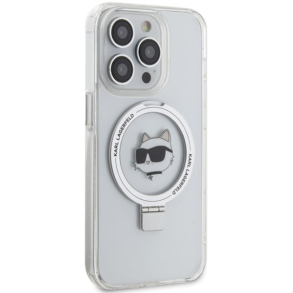 MagSafe tok Apple iPhone 15 Pro-hoz, Karl Lagerfeld, Ring Stand Choupette's Head, Fehér