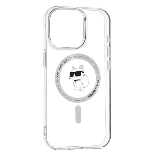 MagSafe Case for Apple iPhone 15 Pro Max, Karl Lagerfeld, IML Choupette, Transparent
