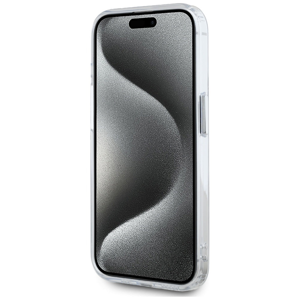 MagSafe Case for Apple iPhone 15 Pro Max, Karl Lagerfeld, IML Metal Karl's Head, White