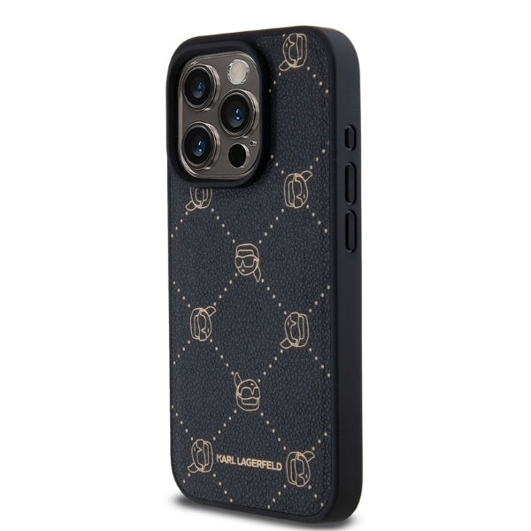 MagSafe tok Apple iPhone 15 Pro Max-hoz, Karl Lagerfeld, Karl's Head, Fekete