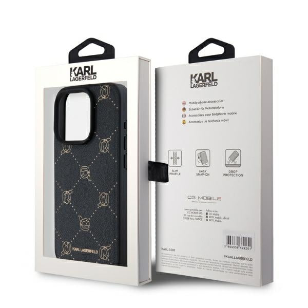 MagSafe tok Apple iPhone 15 Pro Max-hoz, Karl Lagerfeld, Karl's Head, Fekete