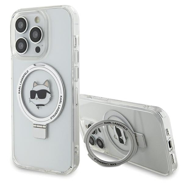MagSafe tok Apple iPhone 15 Pro Max-hoz, Karl Lagerfeld, Ring Stand Choupette's Head, Fehér