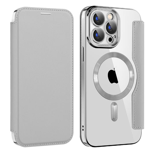 MagSafe tok Apple iPhone 15 Pro-hoz, Techsuit, SmartMag Book, Szürke
