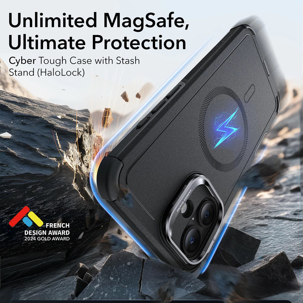 MagSafe tok Apple iPhone 16-hoz, ESR, Cyber Armor Kickstand, Kék