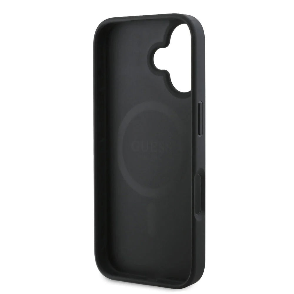 MagSafe Case for Apple iPhone 16, Guess, 4G Classic, Black