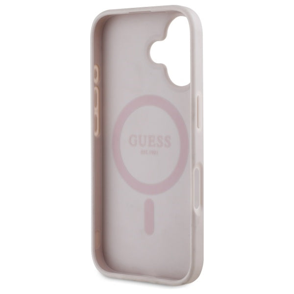 MagSafe tok Apple iPhone 16-hoz, Guess, 4G Flowers Print, Rózsaszín