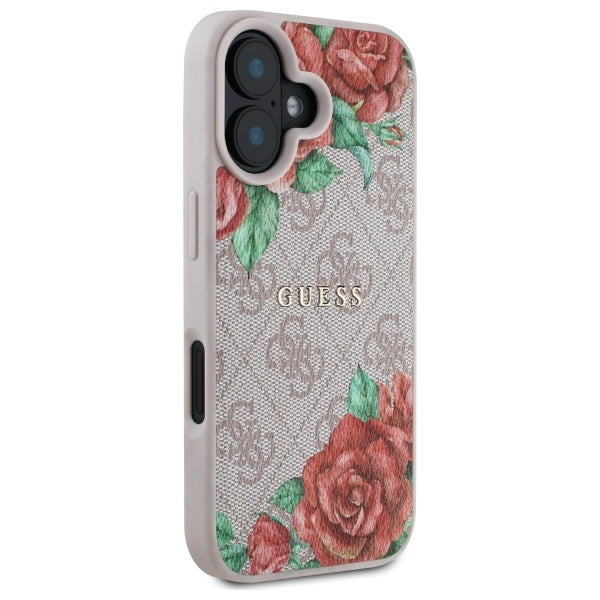 MagSafe tok Apple iPhone 16-hoz, Guess, 4G Flowers Print, Rózsaszín