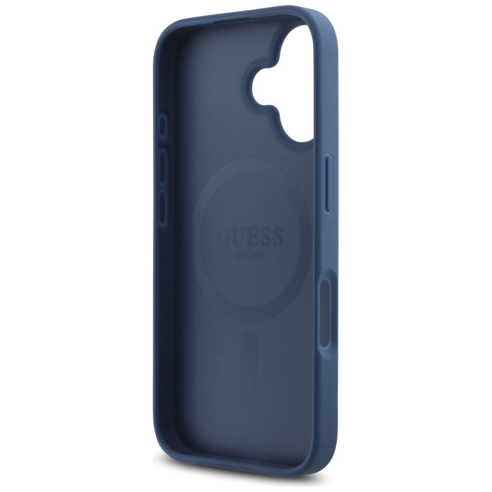 MagSafe tok Apple iPhone 16-hoz, Guess, 4G Small and Classic Logo, Kék