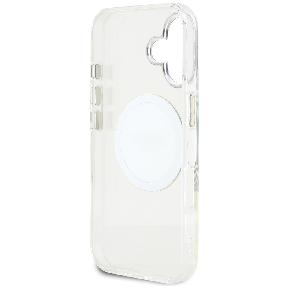 MagSafe tok Apple iPhone 16-hoz, Guess, IML Metal Colored Circle, Fehér