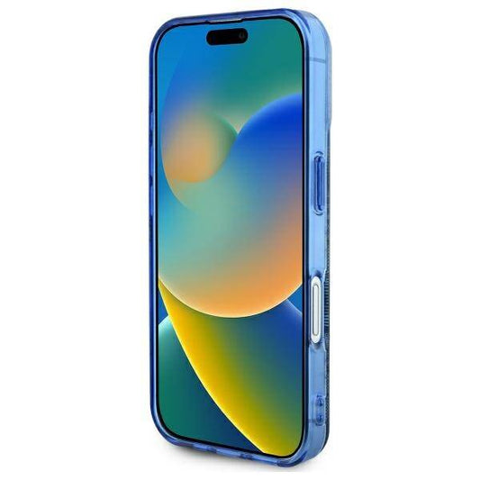 MagSafe tok Apple iPhone 16-hoz, Guess, IML Peony On 4G Background, Kék