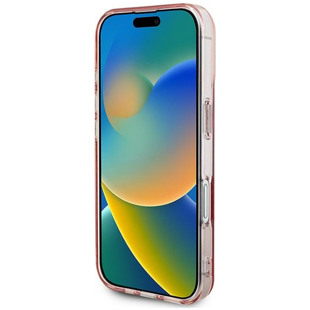 MagSafe tok Apple iPhone 16-hoz, Guess, IML Rhinestones Ring, Rózsaszín GUHMP16SPFTDTEP