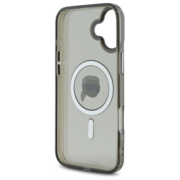 MagSafe tok Apple iPhone 16-hoz, Karl Lagerfeld, IML Metal Karl's Head, Fekete