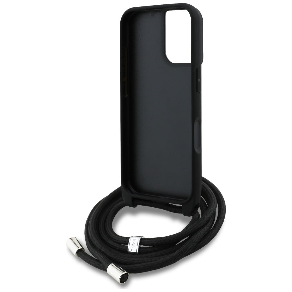 MagSafe tok Apple iPhone 16-hoz, Karl Lagerfeld, Saffiano Crossbody, Fekete