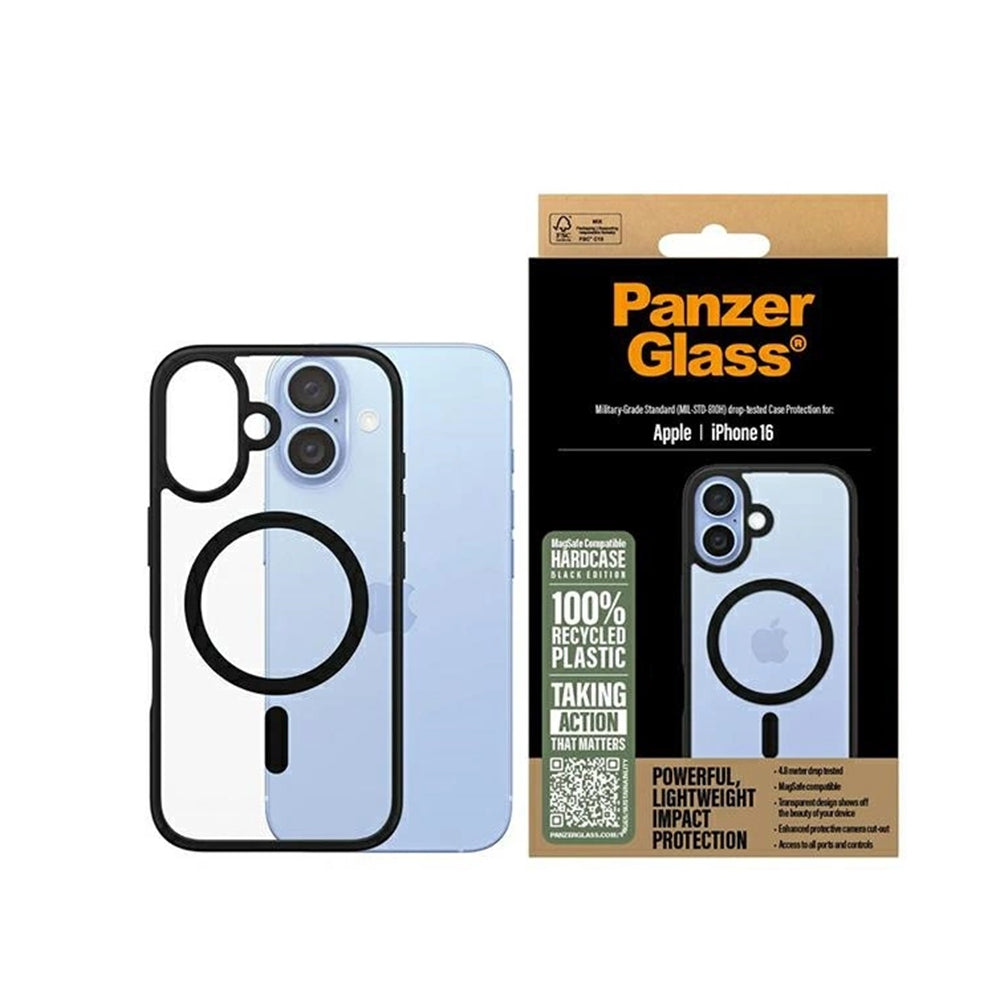 MagSafe tok Apple iPhone 16-hoz, PanzerGlass, Frame, Fekete Átlátszó