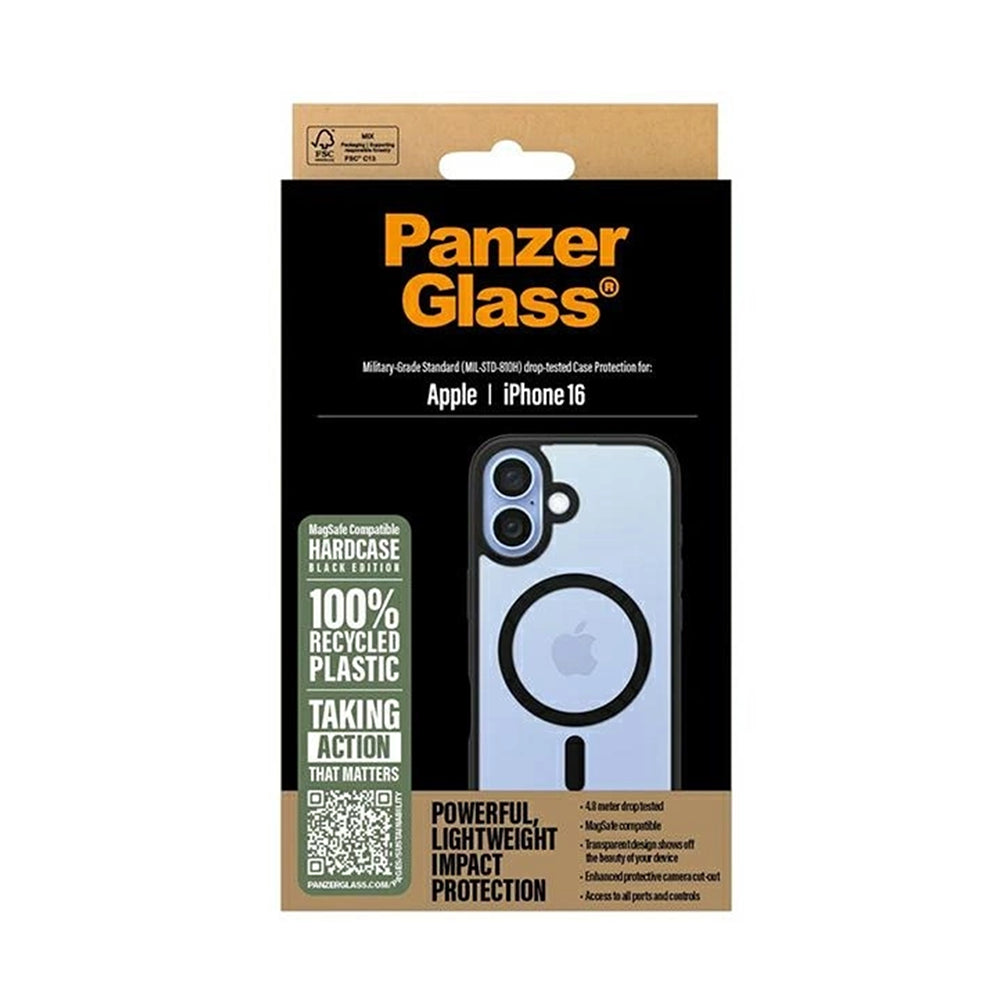 MagSafe tok Apple iPhone 16-hoz, PanzerGlass, Frame, Fekete Átlátszó