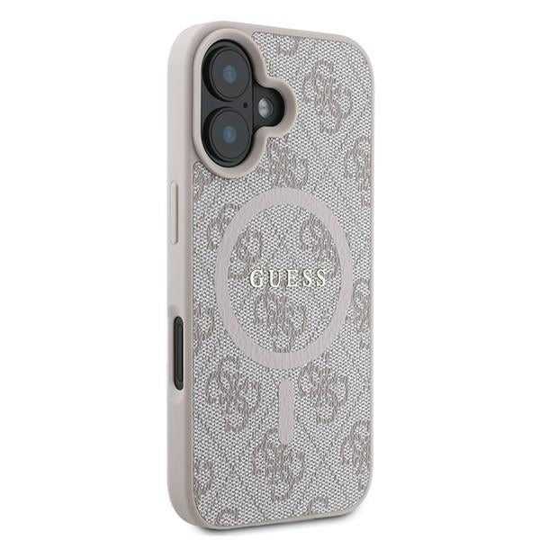 MagSafe Case for Apple iPhone 16 Plus, Guess, 4G Ring Classic Logo, Pink