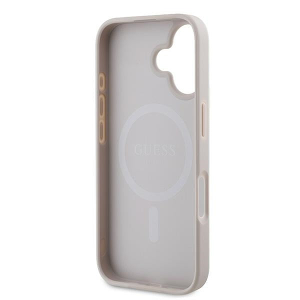 MagSafe Case for Apple iPhone 16 Plus, Guess, 4G Ring Classic Logo, Pink