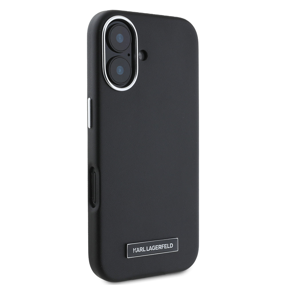 MagSafe Case for Apple iPhone 16 Plus, Karl Lagerfeld, FW Metal Plate, Black