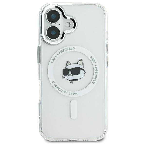 MagSafe tok Apple iPhone 16 Plus-hoz, Karl Lagerfeld, IML Metal Choupette's Head, Fehér