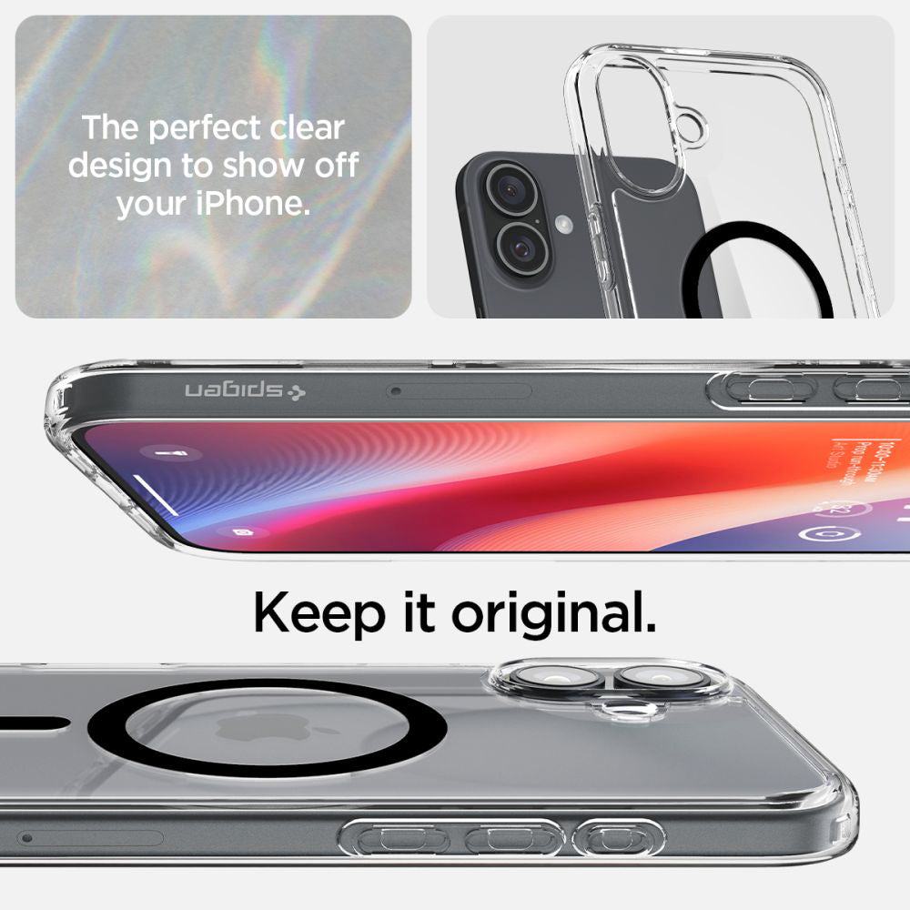 MagSafe tok Apple iPhone 16 Plus-hoz, Spigen, Ultra Hybrid, Fekete