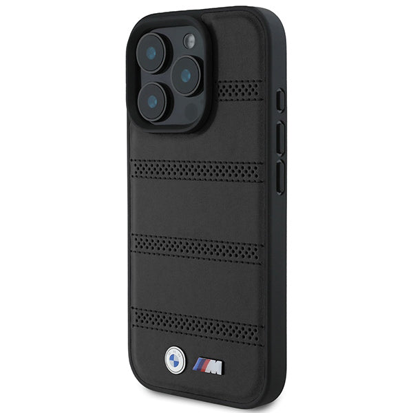 MagSafe tok Apple iPhone 16 Pro-hoz, BMW, M Perforated And Stitched Line, Fekete