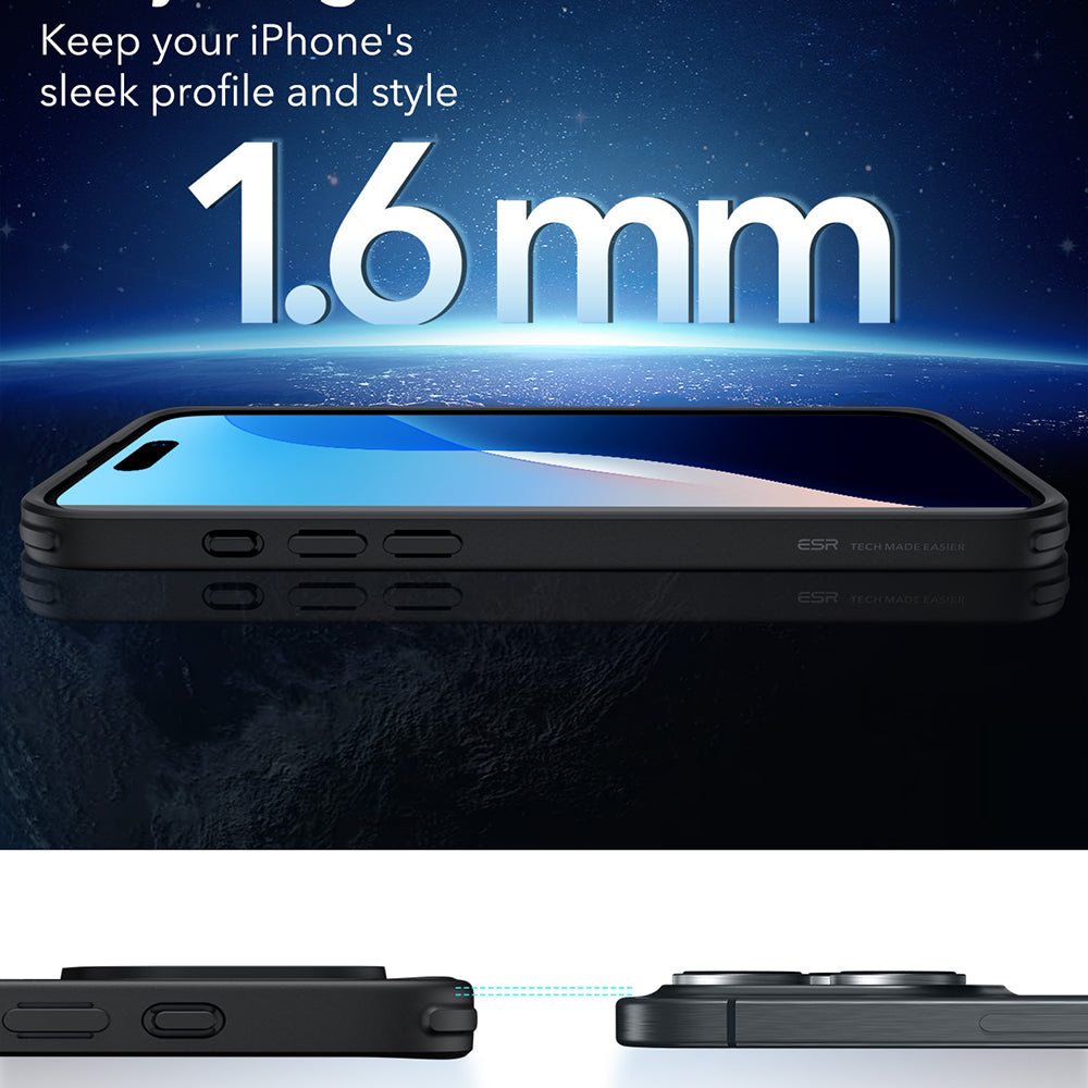 MagSafe Case for Apple iPhone 16 Pro, ESR, Classic Hybrid, Transparent Black