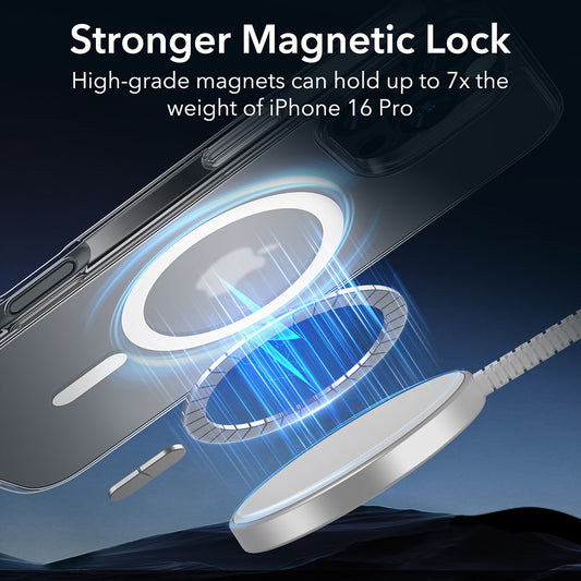 MagSafe tok Apple iPhone 16 Pro-hoz, ESR, Classic Hybrid, Szatén Átlátszó