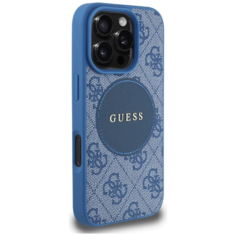 MagSafe tok Apple iPhone 16 Pro-hoz, Guess, 4G Circle Classic Logo, Kék