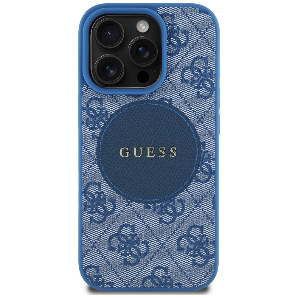 MagSafe tok Apple iPhone 16 Pro-hoz, Guess, 4G Circle Classic Logo, Kék