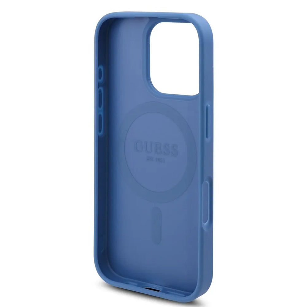 MagSafe tok Apple iPhone 16 Pro-hoz, Guess, 4G Flowers Print, Kék