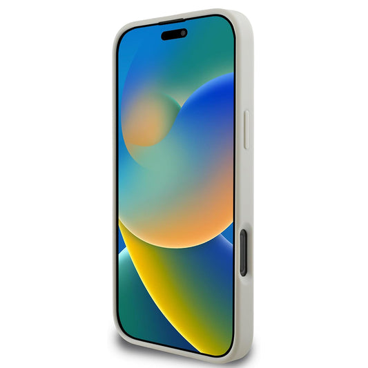 MagSafe tok Apple iPhone 16 Pro-hoz, Guess, Grained Gold Ring, Bézs